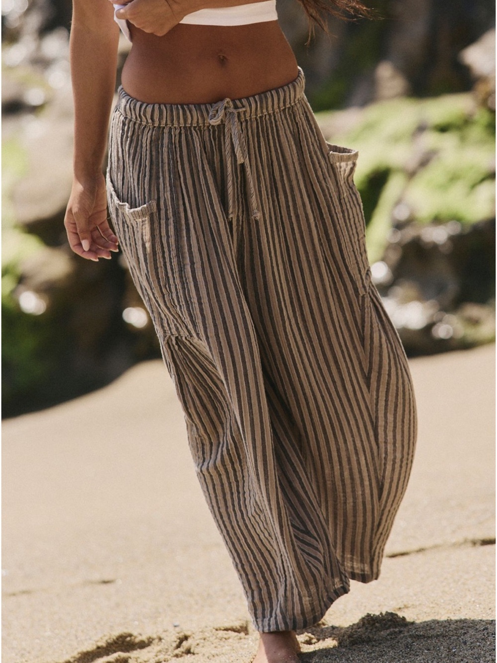 Free People Quinn Pants. 2 pairs ivory and charcoal combo XS - Picture 2 of 8